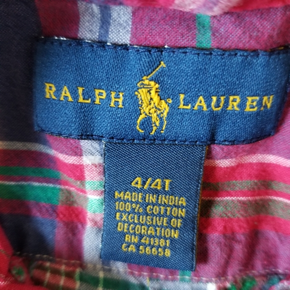 Ralph Lauren Plaid Shirt~4T - Picture 3 of 6